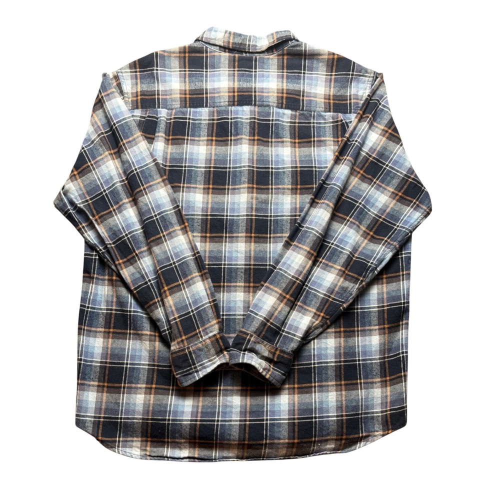 Weatherproof Vintage Shirt Mens XL Blue Brown Plaid 100% Cotton Button Down - Picture 2 of 8